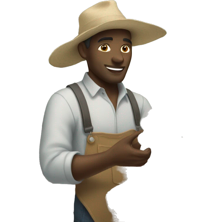 man picking up cotton emoji