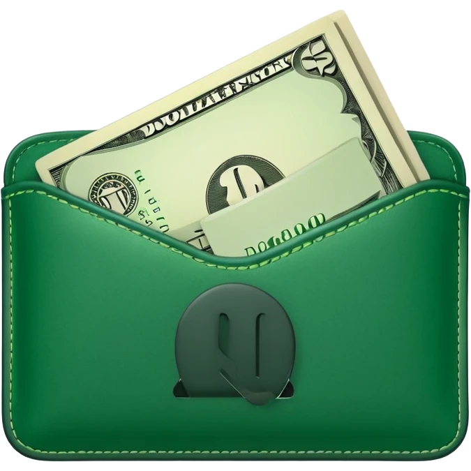 green wallet with dollars emoji
