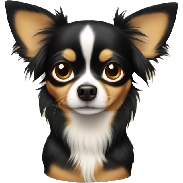 Long hair black and tan chihuahua  emoji