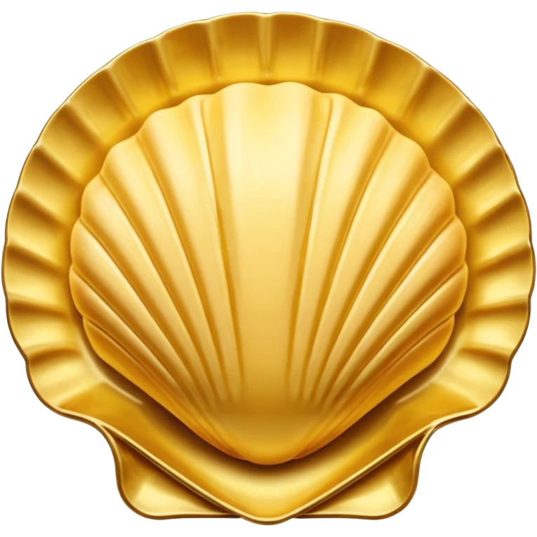 butter in the shape of a shell on a gold vintage plate emoji