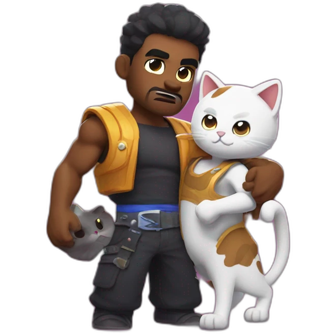 Brawl stars brawler with a cat ramadan emoji