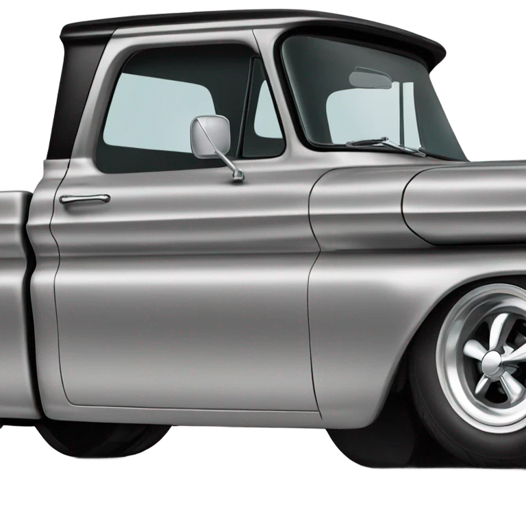 Black 1964 c10 Chevy truck with whitewall tires emoji