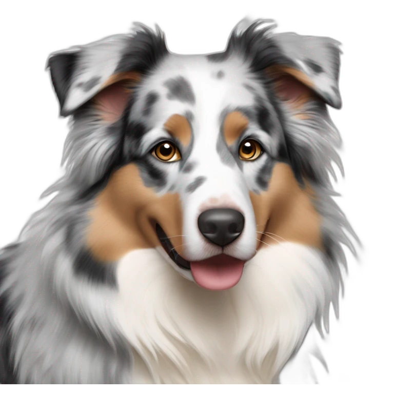 blue Merle Australian Shepherd perfil de 4 patas emoji