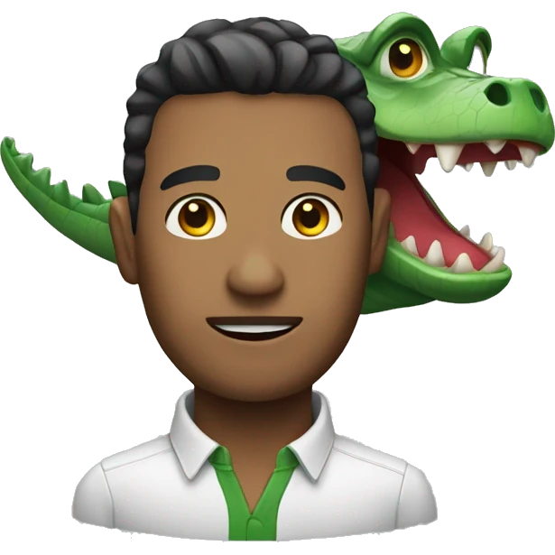 Man with crocodile fac emoji