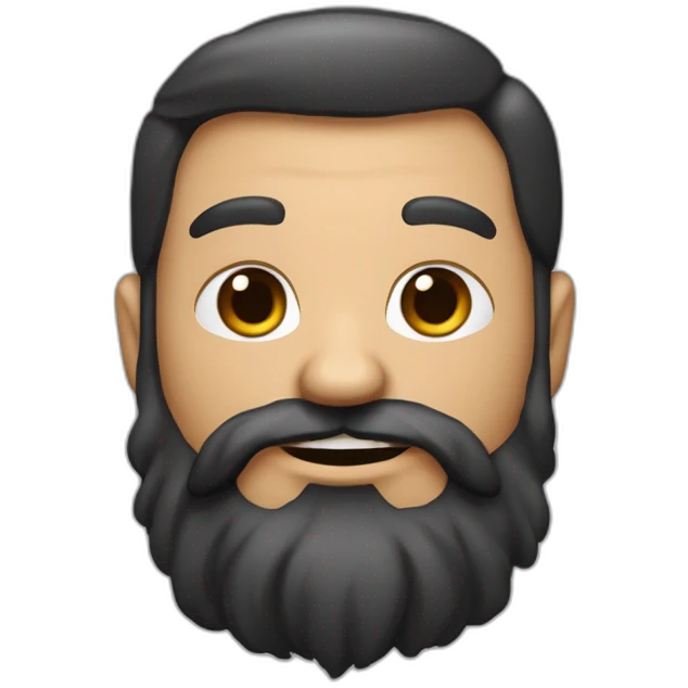 Un métisse noir avec des cheveux crépus bruns une petite barbe en forme de bouc emoji