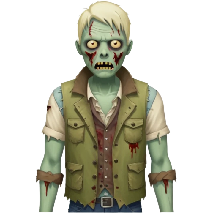 zombie in vest and shirt emoji