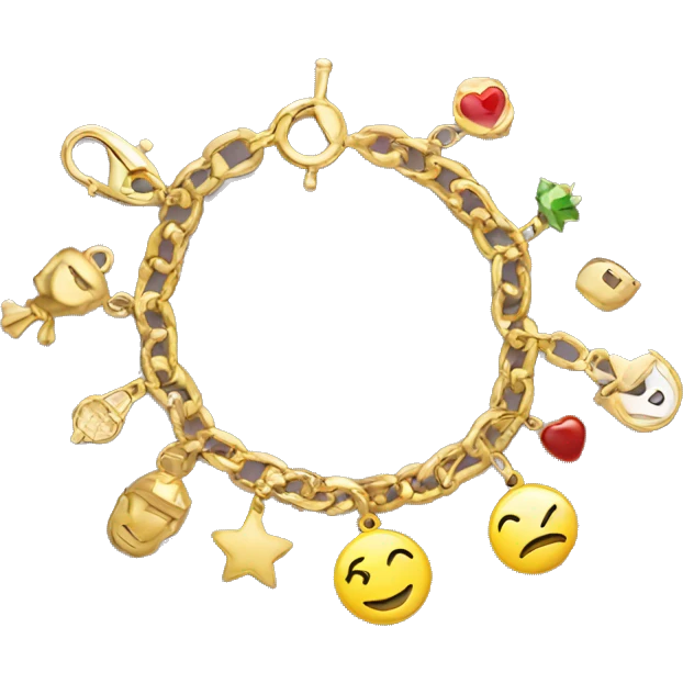 Gold charm bracelet  emoji