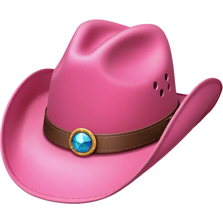 pink cowboy hat front emoji