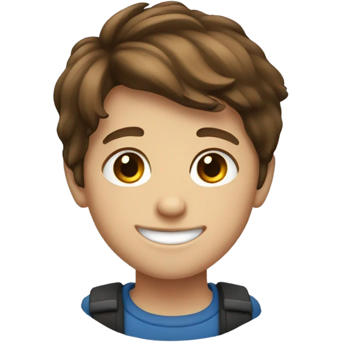 smiling boy portrait with brown hair emoji
