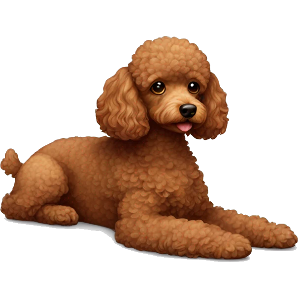 Brown toy poodle laying emoji