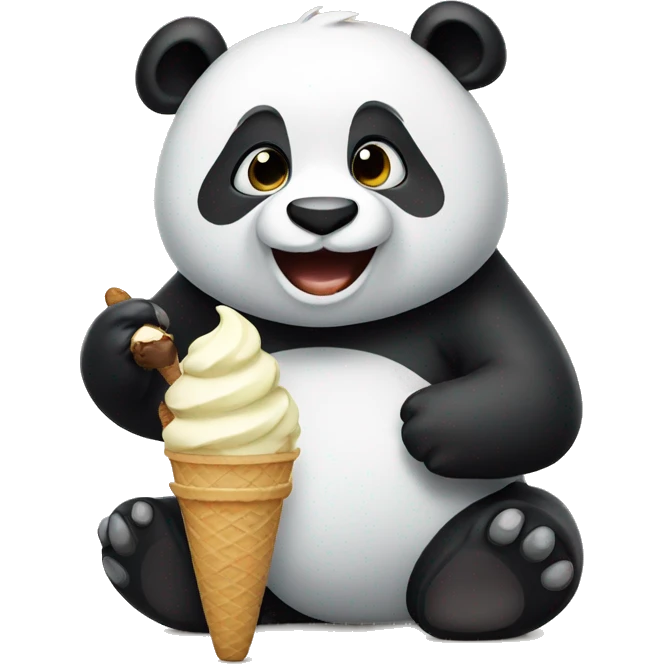 Panda eating ice cream emoji