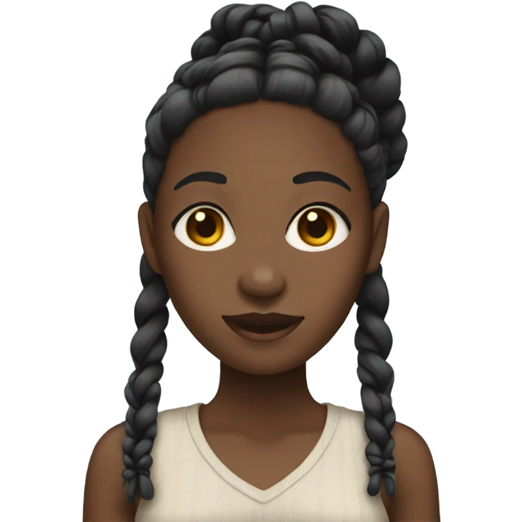 black girl with braids emoji
