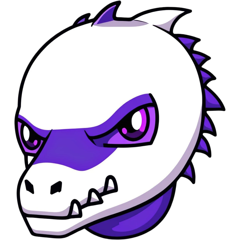 Minecraft black dragon head with purple eyes emoji