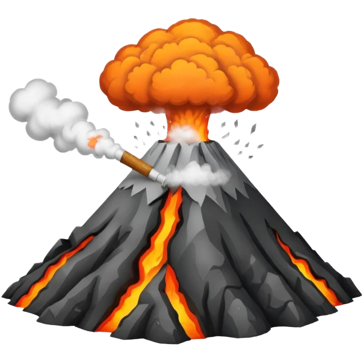 Volcano smoking before eruption no lava emoji