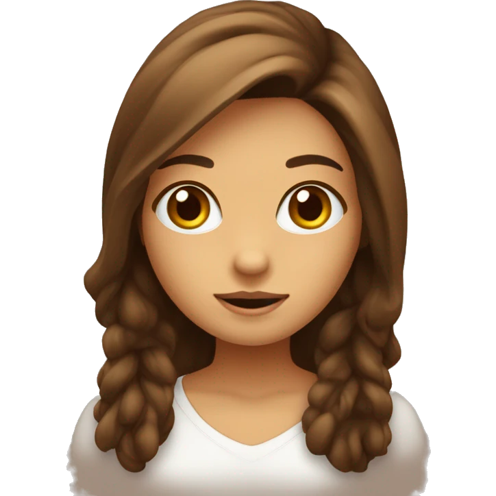 menina de cabelo liso e marrom com olhos castanhos emoji