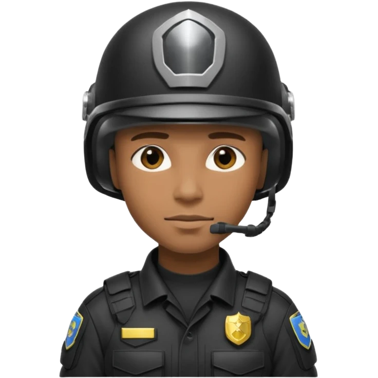 Futuristic black man cop emoji