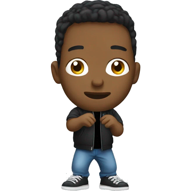 A guy rapping emoji