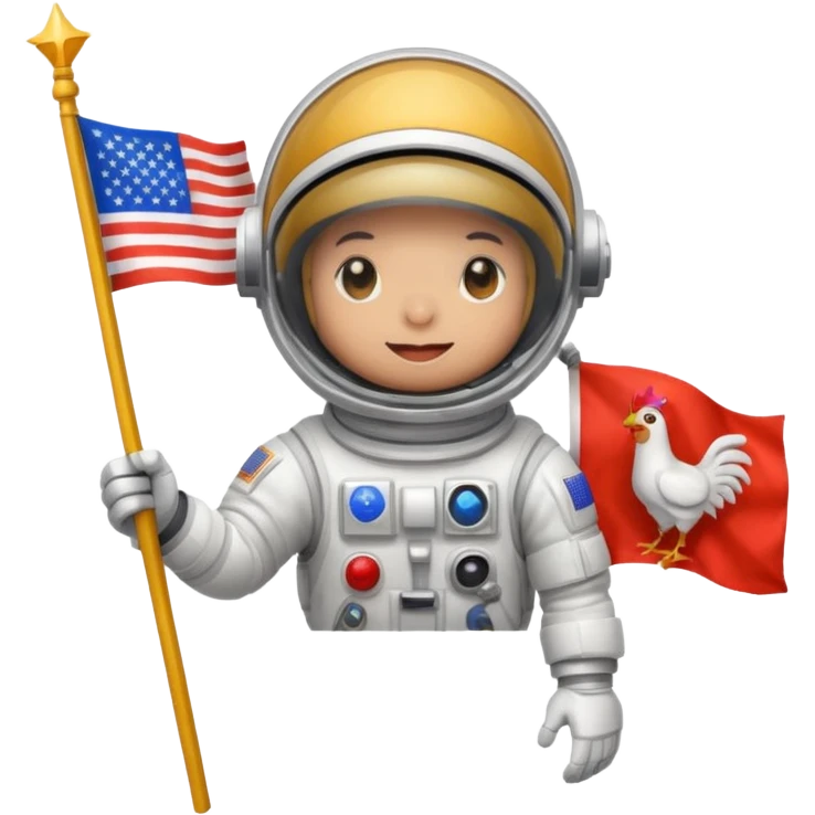 pixel-art chicken astronaut emoji