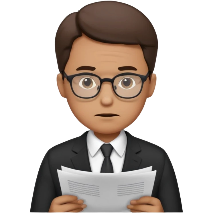 male office doubt face looking at paper emoji