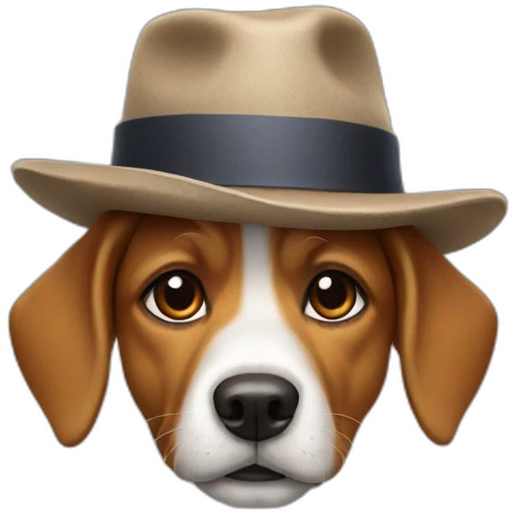 dog with a hat emoji