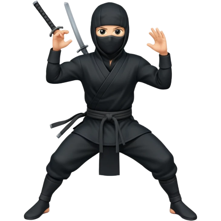 Ninja posando para una foto emoji