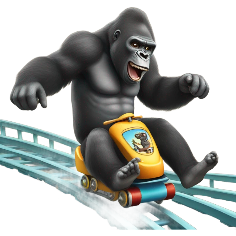 Gorilla riding roller coaster emoji