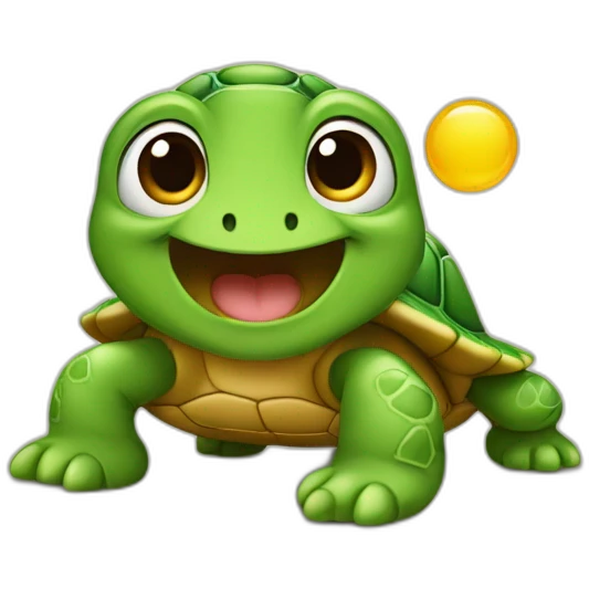 Bébé sur tortue emoji