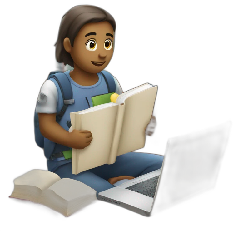 learning with laptop and book emoji