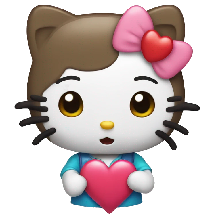hello kitty with heart emoji