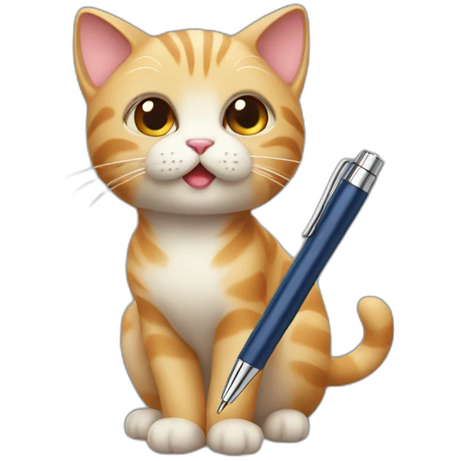 Cat with pen emoji