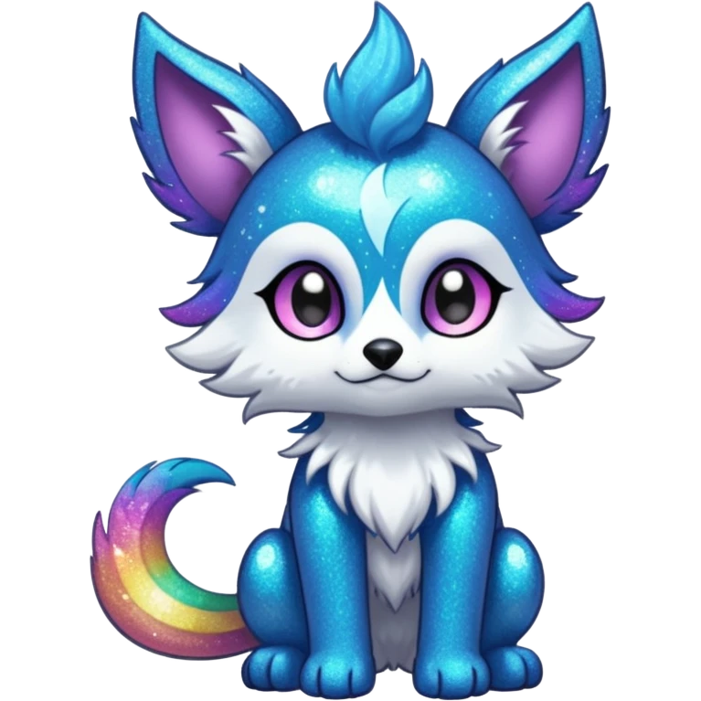 Cool cute Kawaii edgy fantasy animal sparkle fursona Fionbri creature by griffsnuff & LiLaiRa & Falvie full body emoji