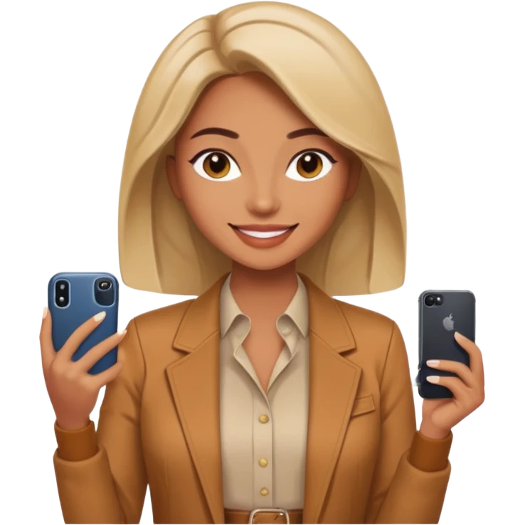 una señora entrando a mi  Instagram  para promocionar mi marca emoji