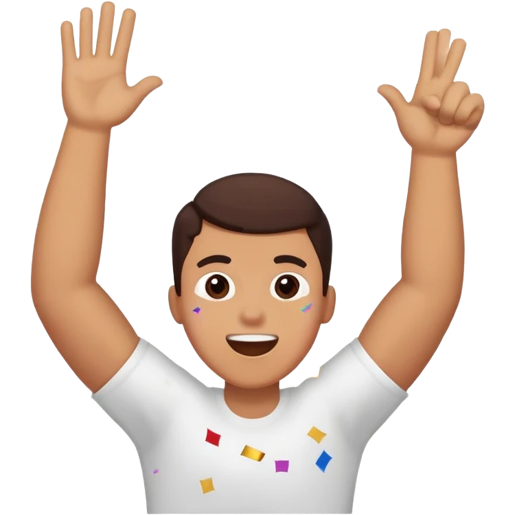 make a person doing a celebratory crunch with the words "boom" above them emoji