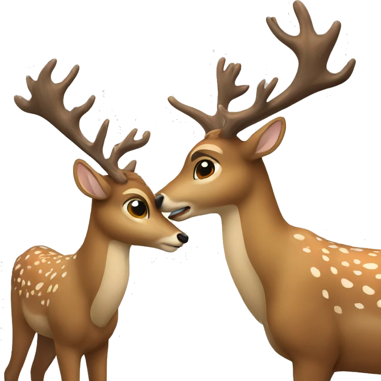 deer huggin another deer emoji