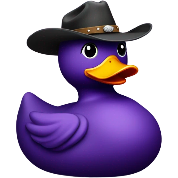 purple rubber duck with cowboy hat emoji