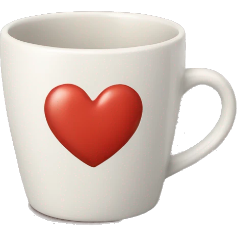 Ceramic heart cup  emoji