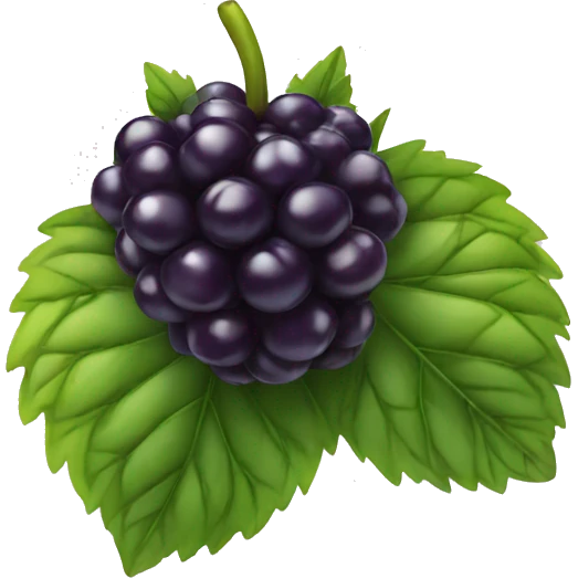 blackberry fruit with eye and smile emoji