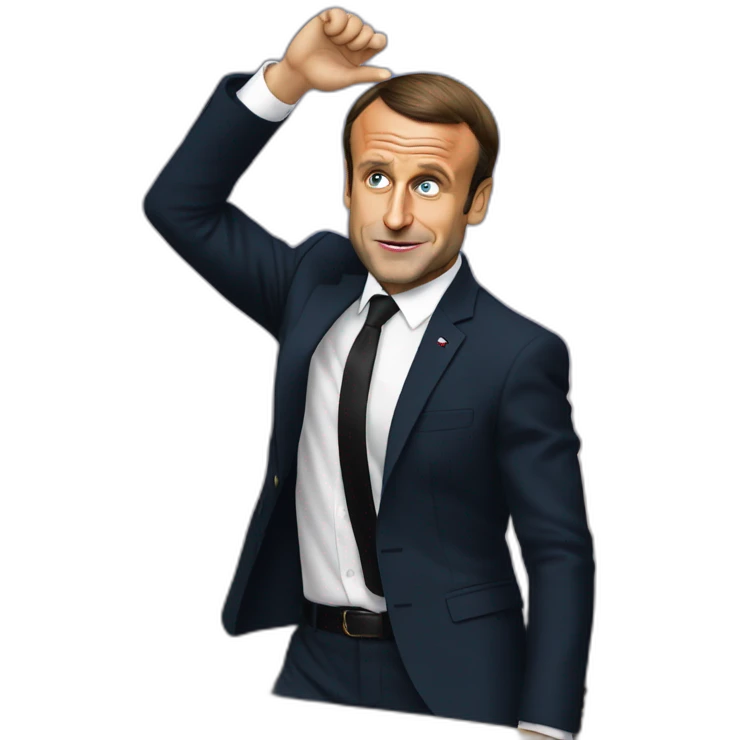Emmanuel Macron dab emoji