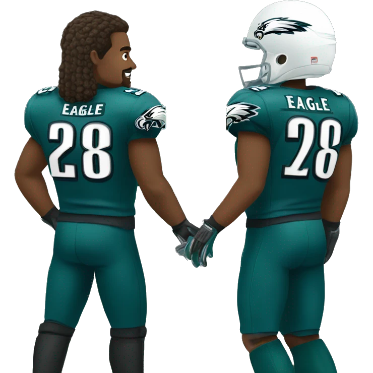 Two Philadelphia eagle football player best friends  emoji