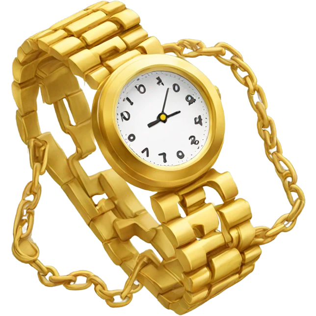 gold watch that opens on a chain emoji