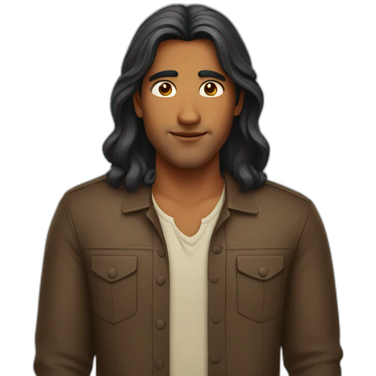 indian guy with middle part hair emoji