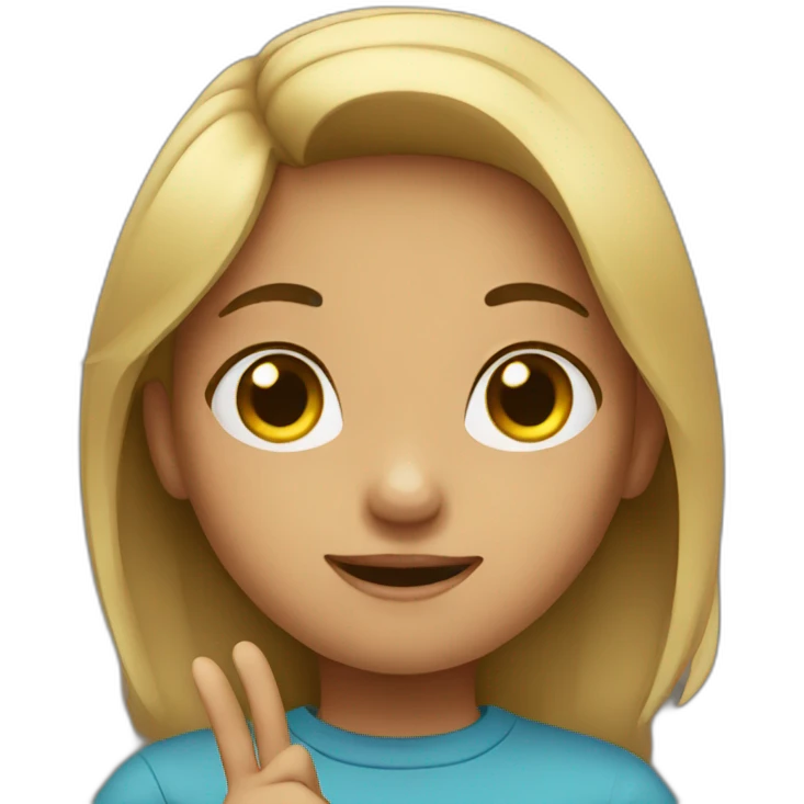 girl does "no" sign emoji