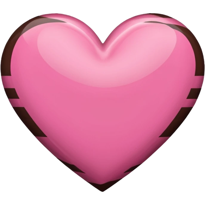 pink and dark brown striped heart emoji
