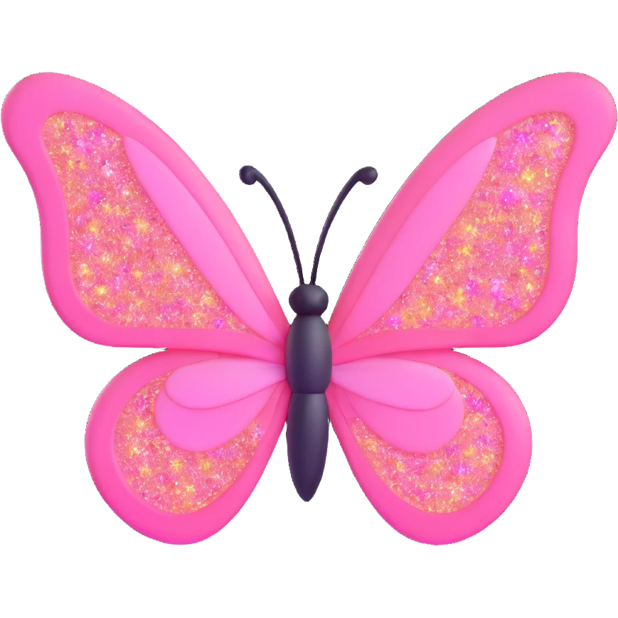 Light pink butterfly with glitter effect emoji