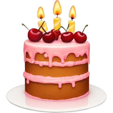 cake with candles and cherries  emoji