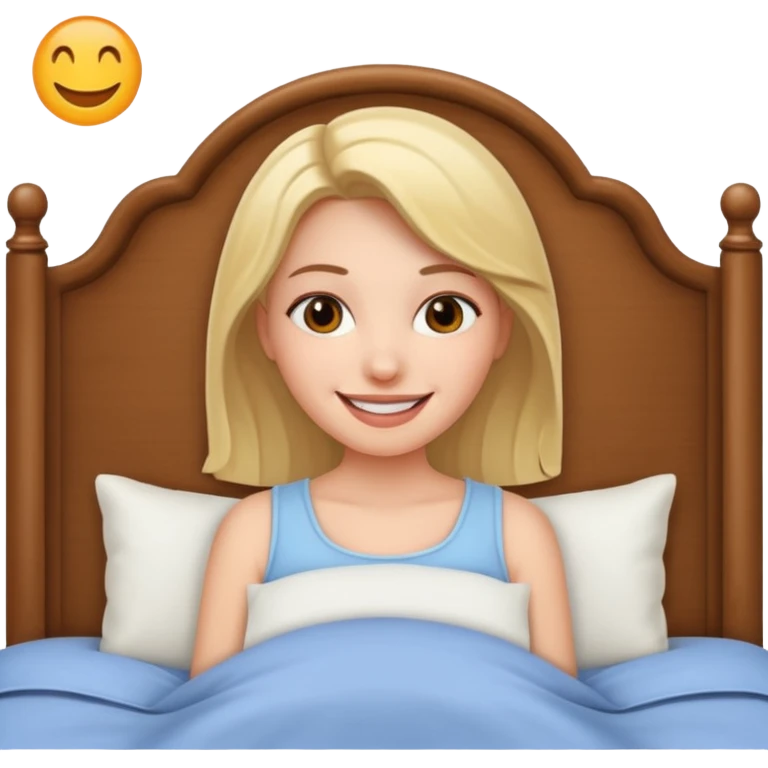 Creer emoji de une femme dans un lit heureuse  emoji