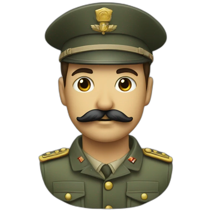 soldat avec une moustach de forme carée emoji