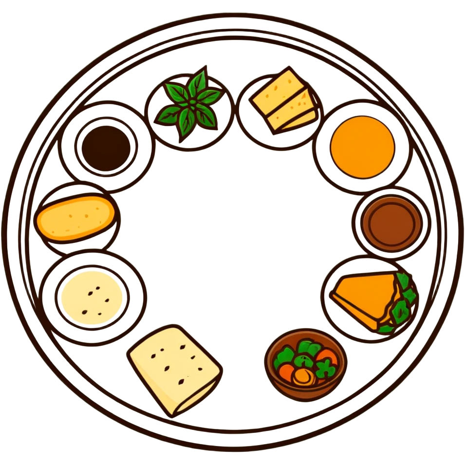 Passover seder plate with symbolic foods emoji