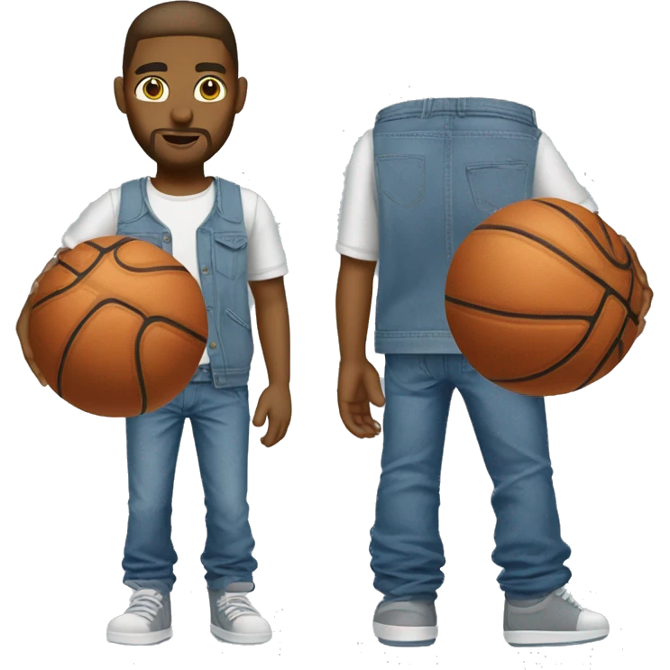 Basket ball wearing baggy jeans emoji