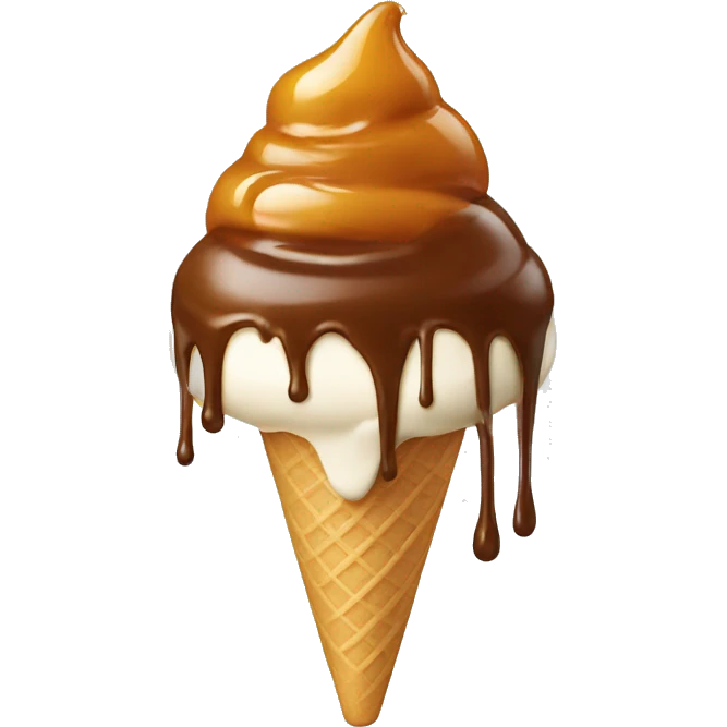 Ice cream with caramel drizzle  emoji